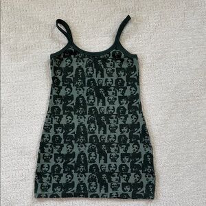 Edikted Green Graphic Mini Dress